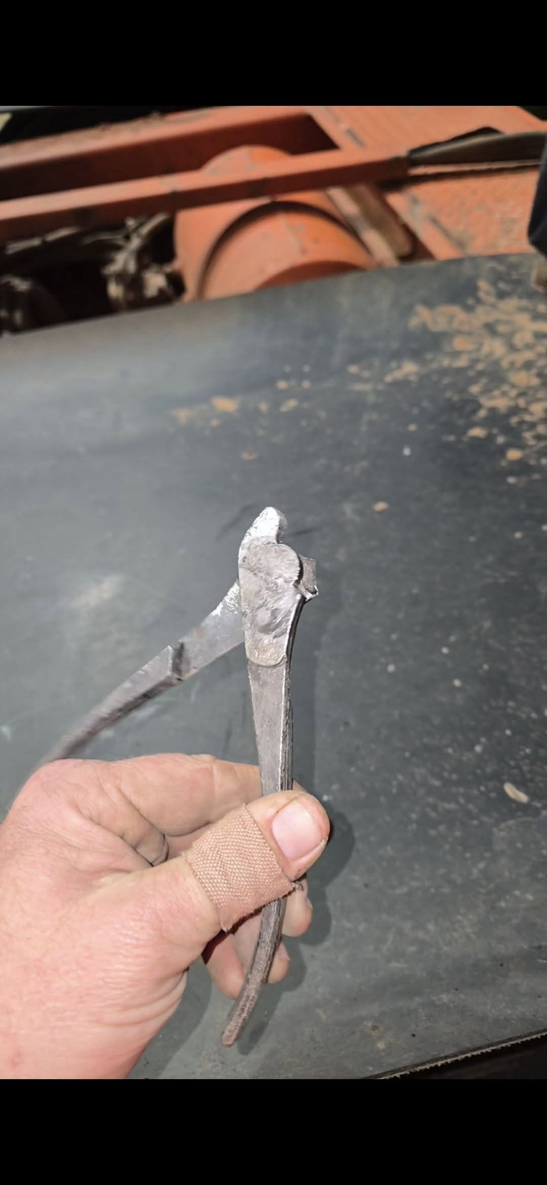Pliers removed from a punctured tyre