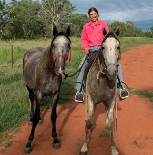 Donal Sullivan back on her family cattle property near Katherine in the Northern Territory