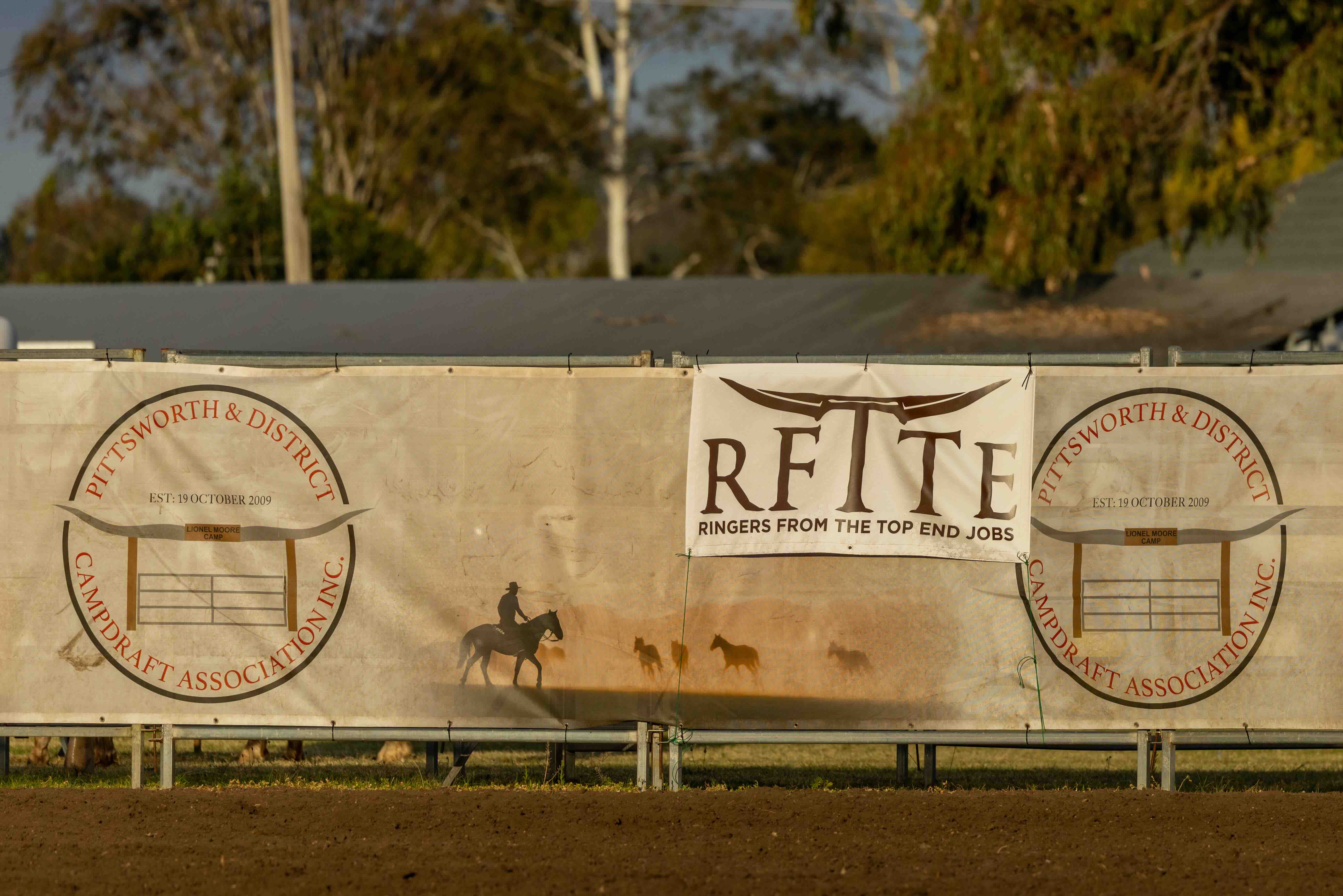 RFTTE banner at the High School Campdraft