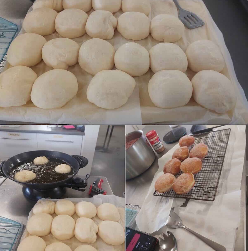 Breakfast muffins, Eggs Benedict and birthday cake made by Nicky Abrahams at Ethel Creek Station
